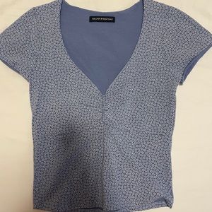 brandy melville blue and white floral gina top